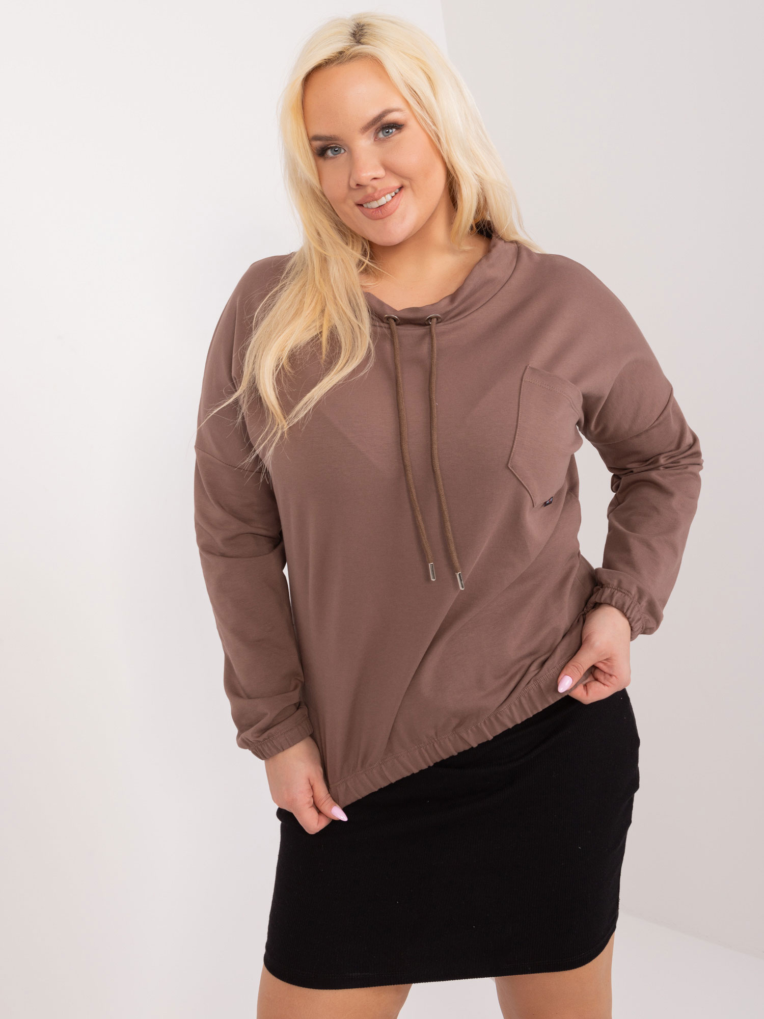 Hnedé tričko so šnúrkami RV-BZ-9234.38-brown Veľkosť: ONE SIZE