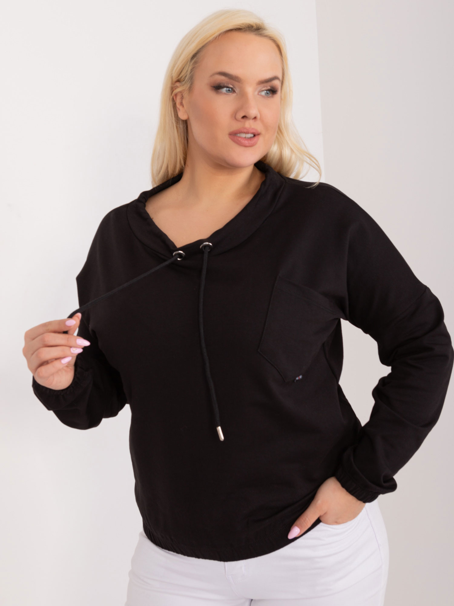 Čierne tričko so šnúrkami RV-BZ-9234.38-black Veľkosť: ONE SIZE