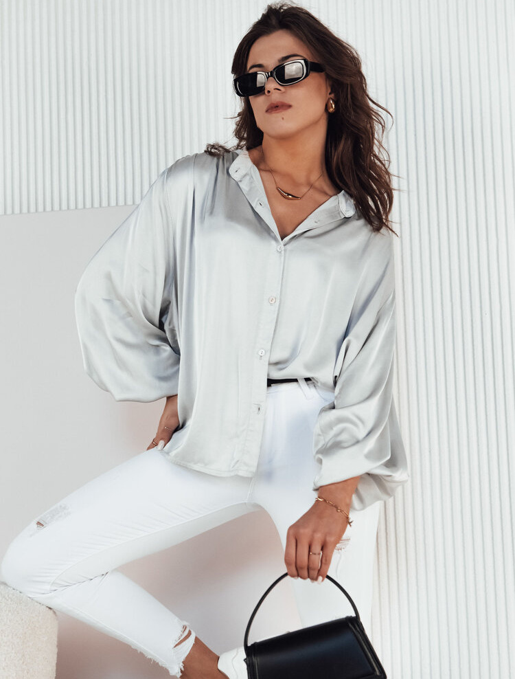 Svetlosivá lesklá košeľa LERMA DY0385 Veľkosť: ONE SIZE