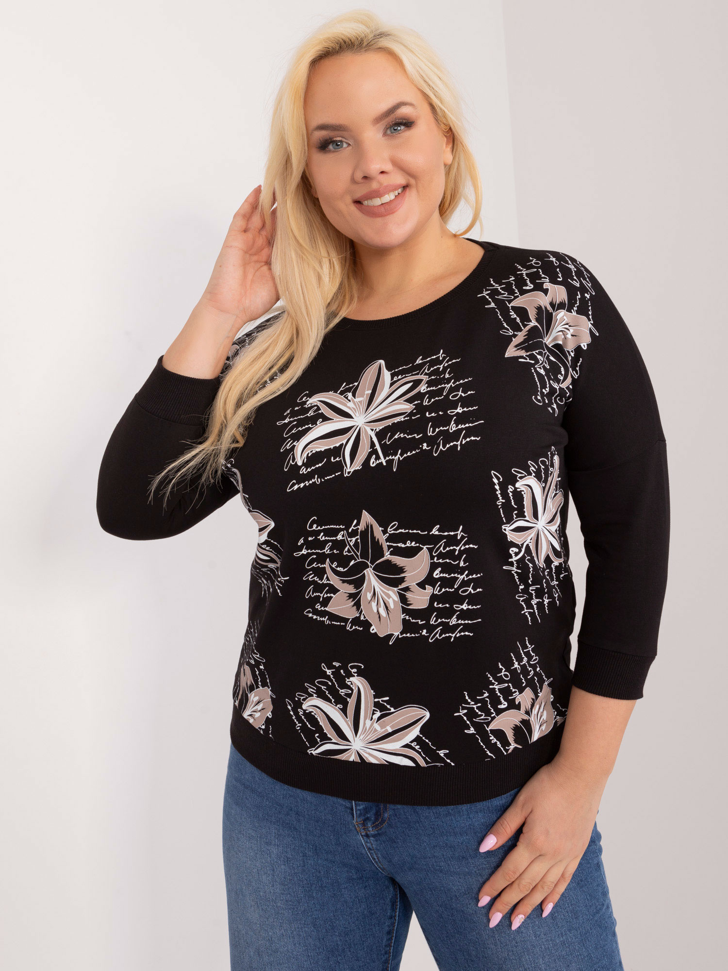 Čierne tričko s potlačou RV-BZ-9182.14-black Veľkosť: ONE SIZE