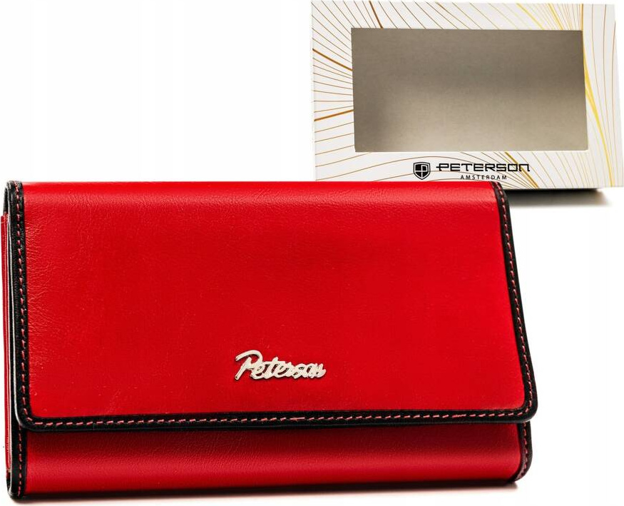 Peterson Červeno-čierna veľká peňaženka Y609 PTN KA-24 Veľkosť: ONE SIZE