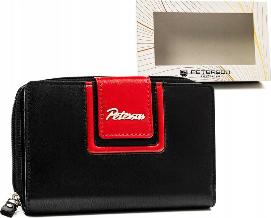 Peterson Čierna stredná kožená peňaženka Y602 PTN KA-28 Veľkosť: ONE SIZE