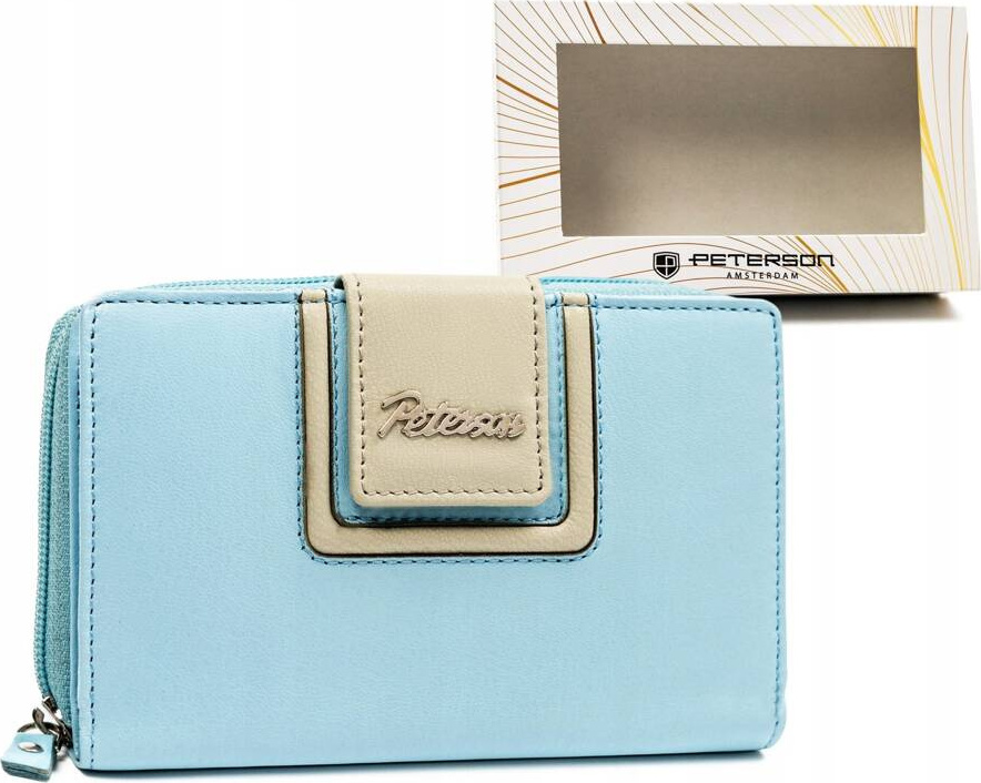 Peterson Svetlomodrá stredná kožená peňaženka Y600 PTN KA-28 Veľkosť: ONE SIZE
