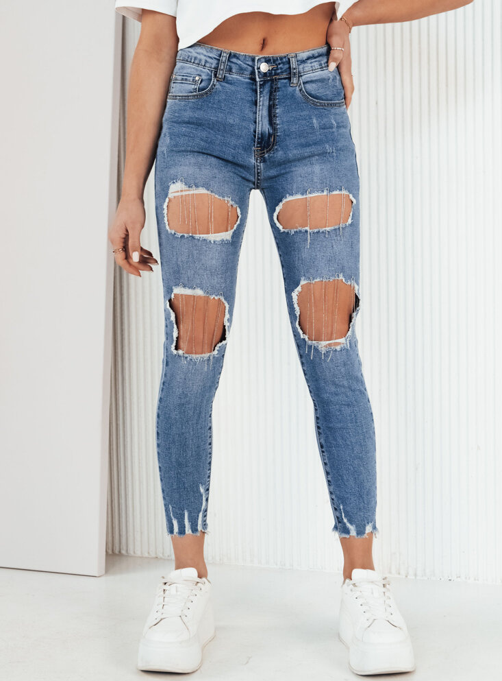 Modré potrhané džínsové nohavice CATRAN UY1961 Veľkosť: 46