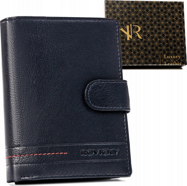 Rovicky Tmavomodrá kožená peňaženka L196 [DH] R-N4L-GAT Veľkosť: ONE SIZE