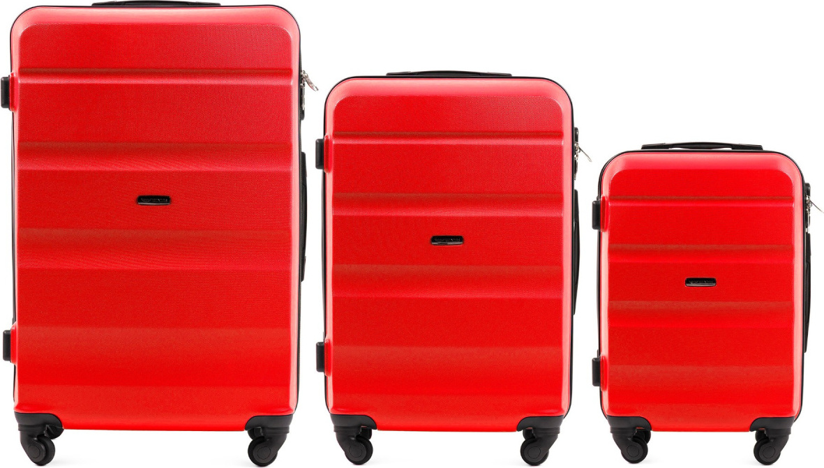 Červená sada kufrov troch veľkostí LOVEBIRD AT01, Luggage 3 sets (L,M,S) Wings, Blood Red Veľkosť: Sada kufrov