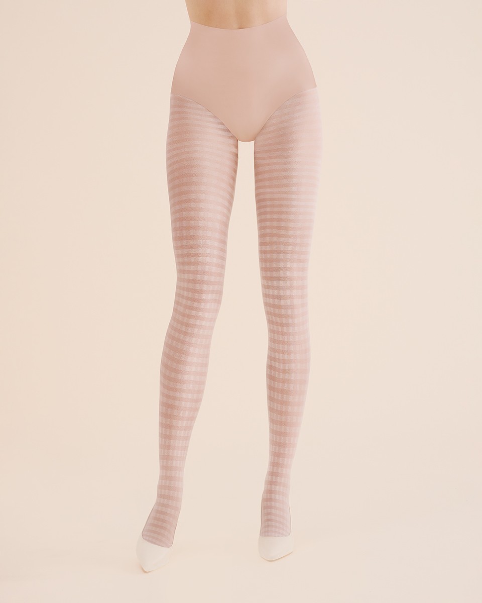 Vzorované silonky Gabriella 1189 Revel 30 deň Veľkosť: L, Barva: smotanová