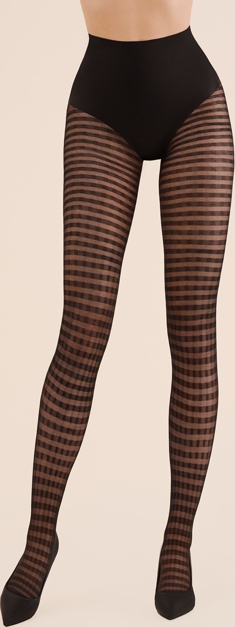 Vzorované silonky Gabriella 1189 Revel 30 deň Veľkosť: L, Barva: čierna