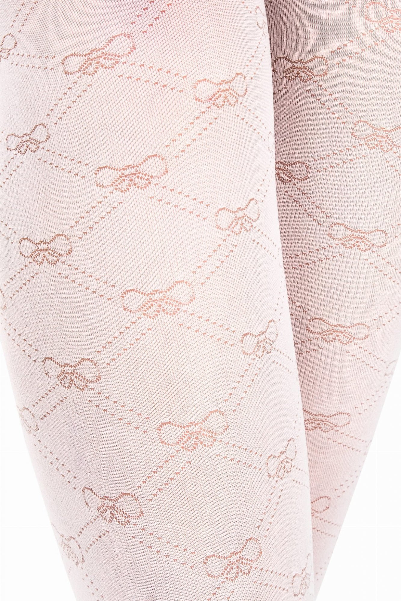 Dievčenské silonky s mašličkovým vzorom Noviti RM011 Natalia 3D 30 deň Veľkosť: 152-158, Barva: biele mašličky