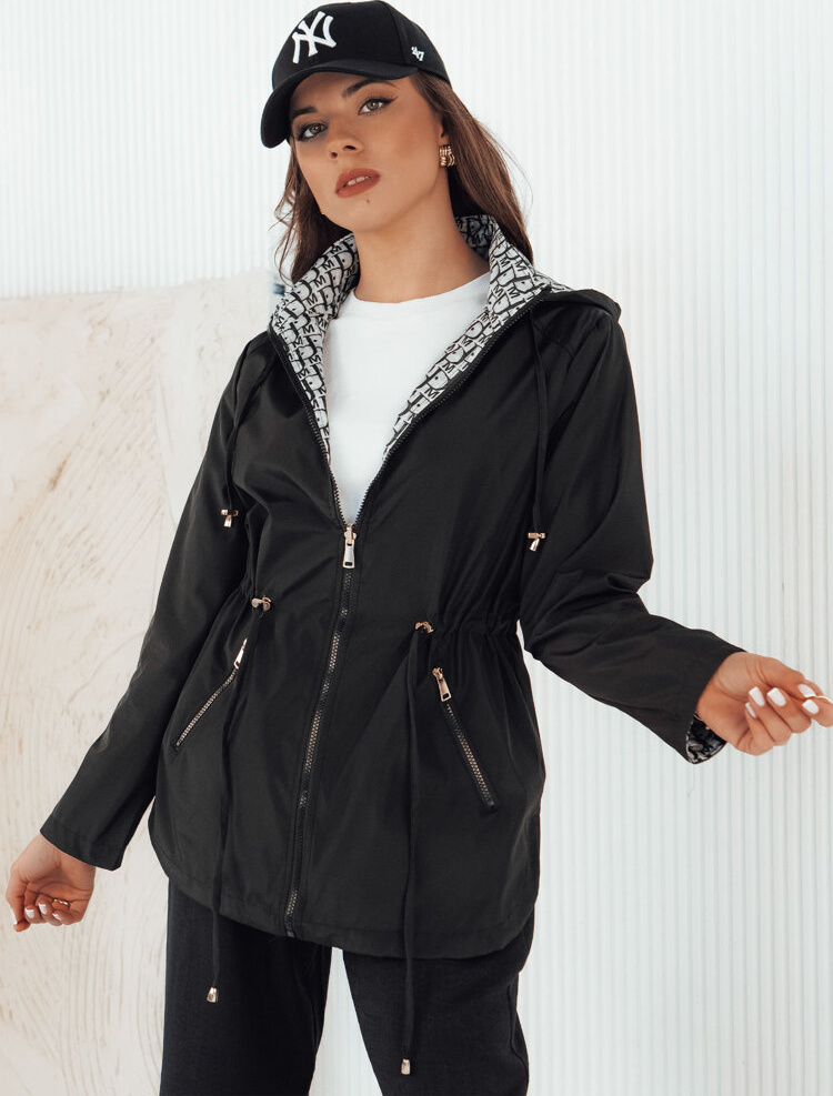 Čierno-vzorovaná obojstranná parka BEGET TY4264 Veľkosť: 2XL