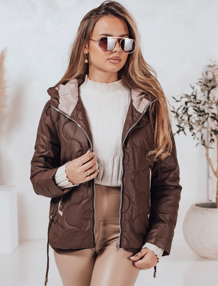 Hnedá prešívaná bunda OLMOS TY4239 Veľkosť: 2XL