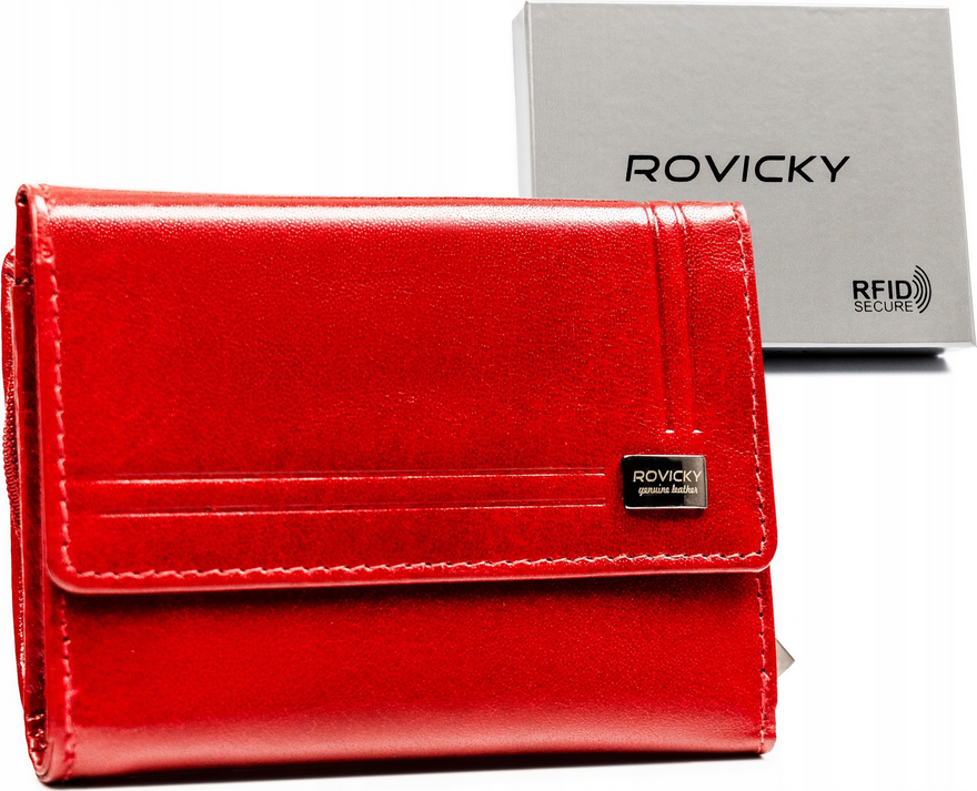 Rovicky Červená stredná kožená peňaženka V269 CPR-121-BAR Veľkosť: ONE SIZE