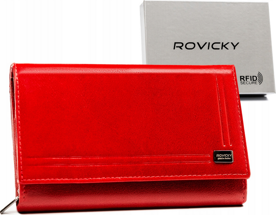 Rovicky Červená veľká kožená peňaženka V268 CPR-001-BAR Veľkosť: ONE SIZE