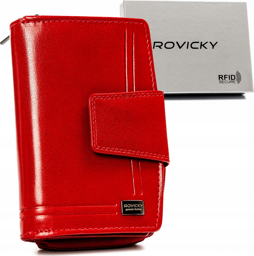 Rovicky Červená stredná kožená peňaženka V266 CPR-122-BAR Veľkosť: ONE SIZE