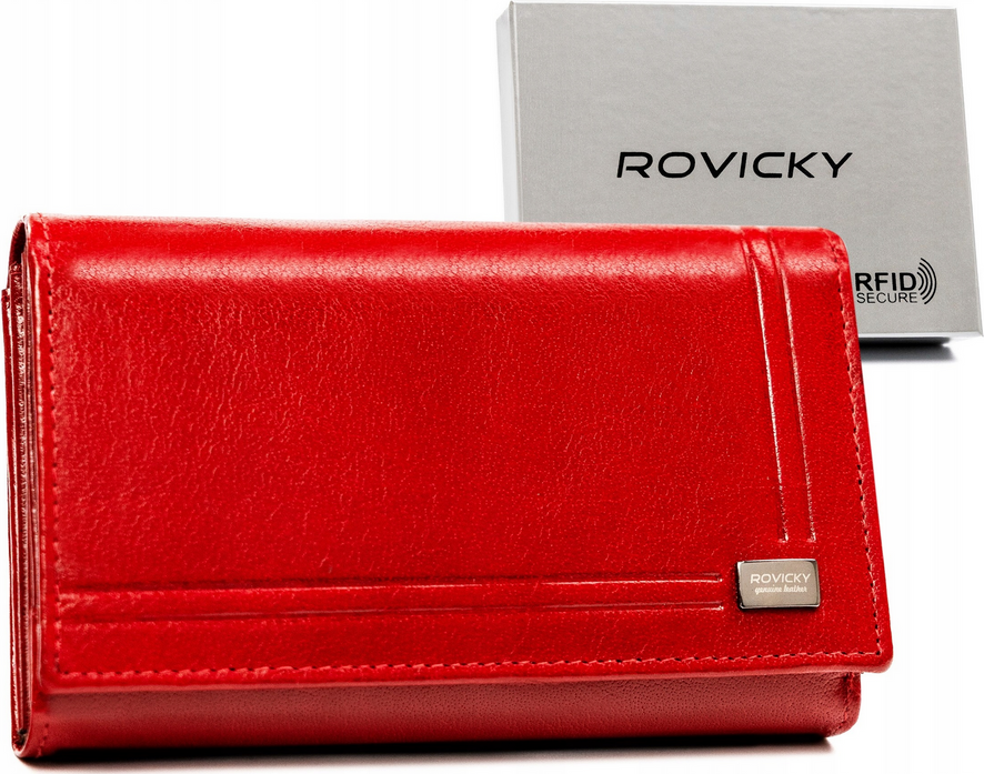 Rovicky Červená veľká kožená peňaženka V265 CPR-007-BAR Veľkosť: ONE SIZE