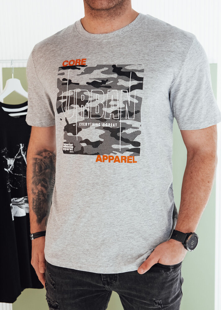 Svetlosivé tričko s potlačou URBAN RX5455 Veľkosť: M