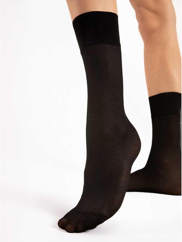 Podkolienky s jemným vzorom Fiore G 1168 Foxtrot 20 deň Veľkosť: ONE SIZE, Barva: čierna