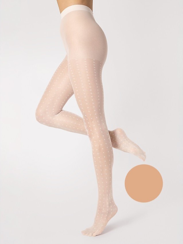 Vzorované silonky Fiore G 6102 Charlize 15 deň Veľkosť: L, Barva: svetlotelová