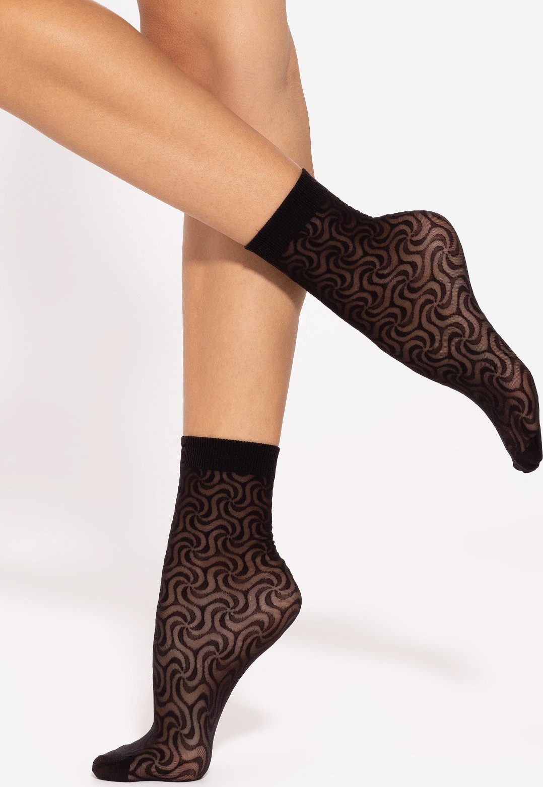 Čierne vzorované silonkové ponožky Gatta Trendy wz.10 20 deň Veľkosť: ONE SIZE, Barva: čierna