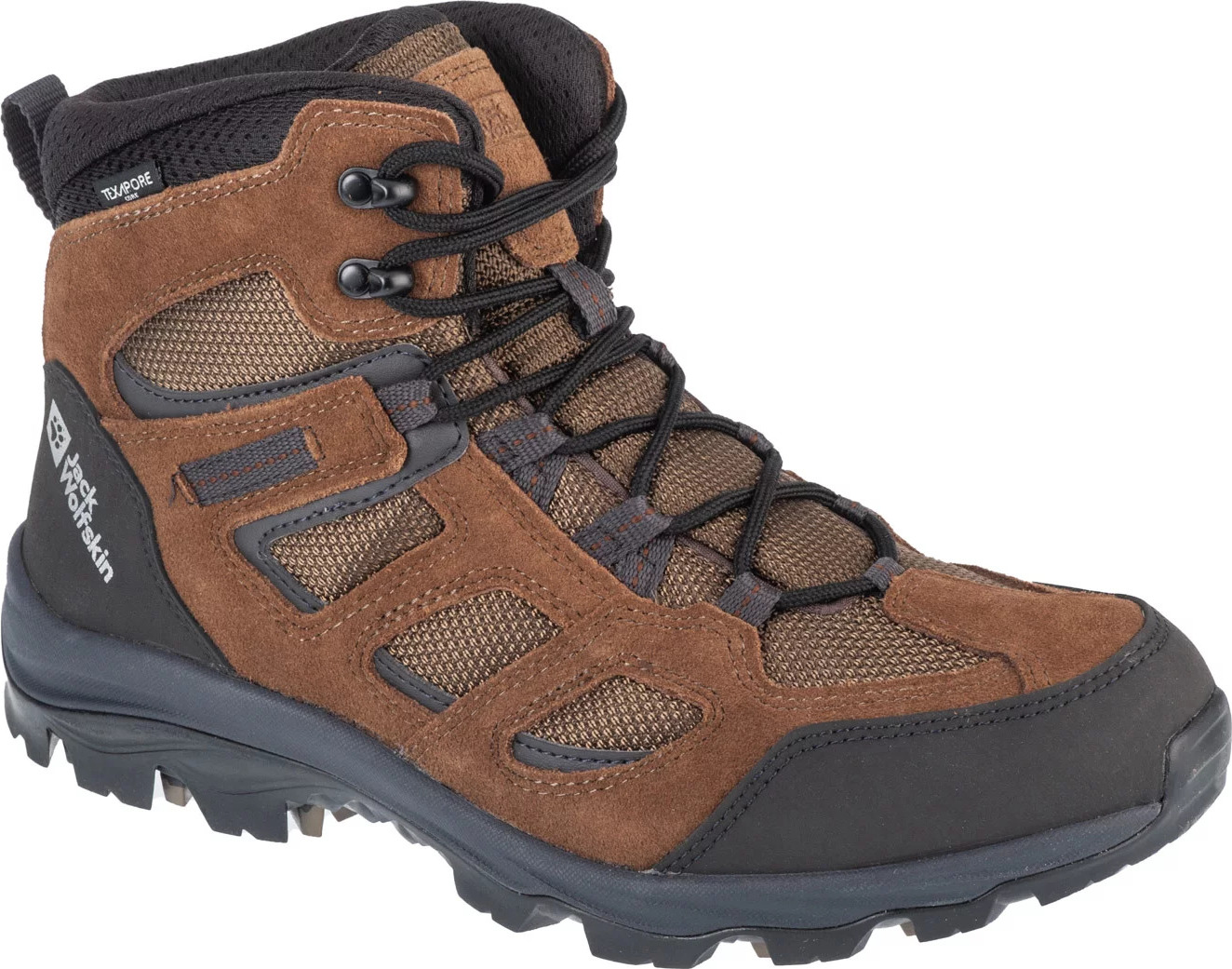 Hnedé členkové turistické topánky Jack Wolfskin Vojo 3 Texapore Mid M 4042462-5298 Veľkosť: 42