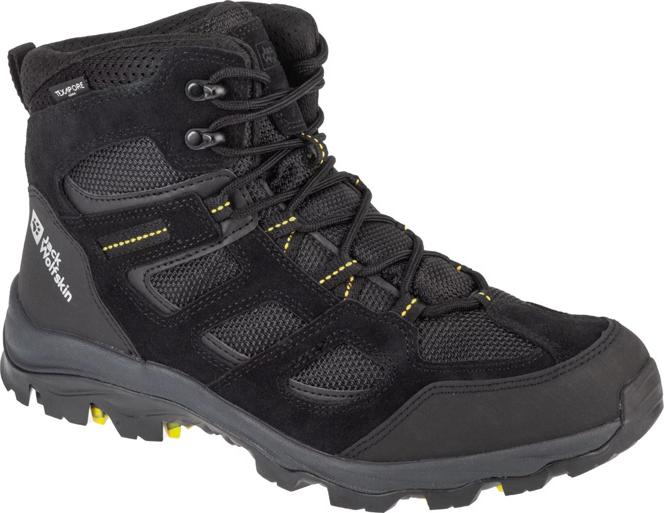 Čierne členkové turistické topánky Jack Wolfskin Vojo 3 Texapore Mid M 4042462-6055 Veľkosť: 42,5
