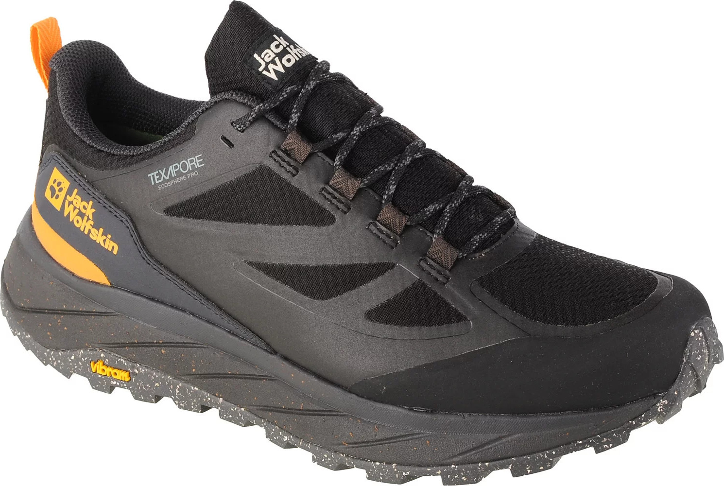Čierne pánske outdoorové tenisky Jack Wolfskin Terraventure Texapore Low M 4051621-6000 Veľkosť: 44,5