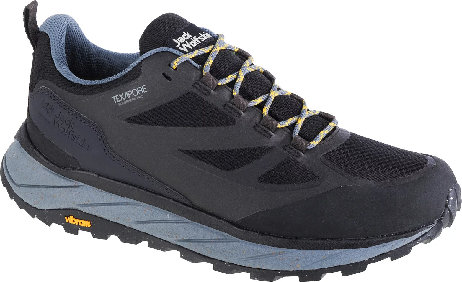 Čierne outdoorové topánky Jack Wolfskin Terraventure Texapore Low M 4051621-6364 Veľkosť: 42,5
