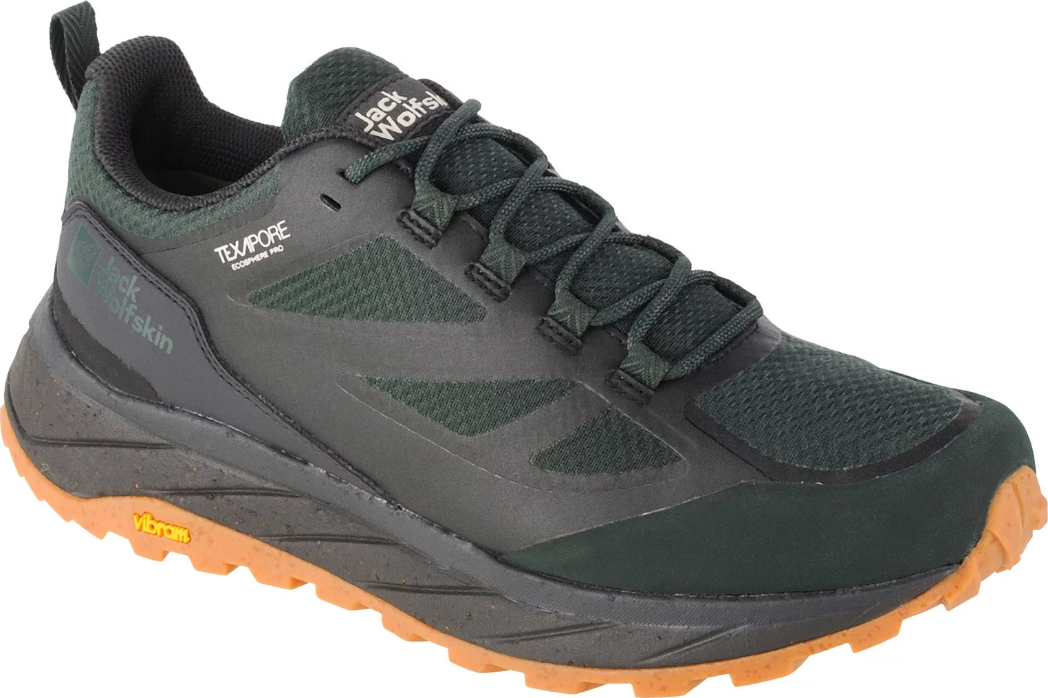 Tmavozelené outdoorové tenisky Jack Wolfskin Terraventure Texapore Low M 4051621-4161 Veľkosť: 41