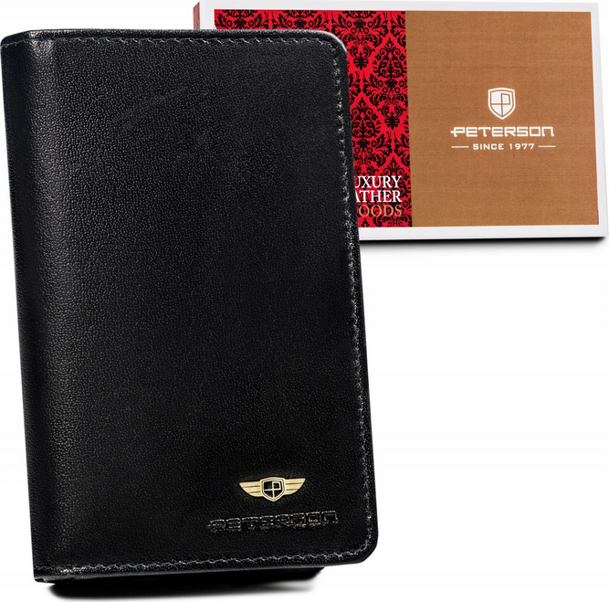 Peterson čierna kožená peňaženka Y410 [DH] PTN 2550-BO Veľkosť: ONE SIZE