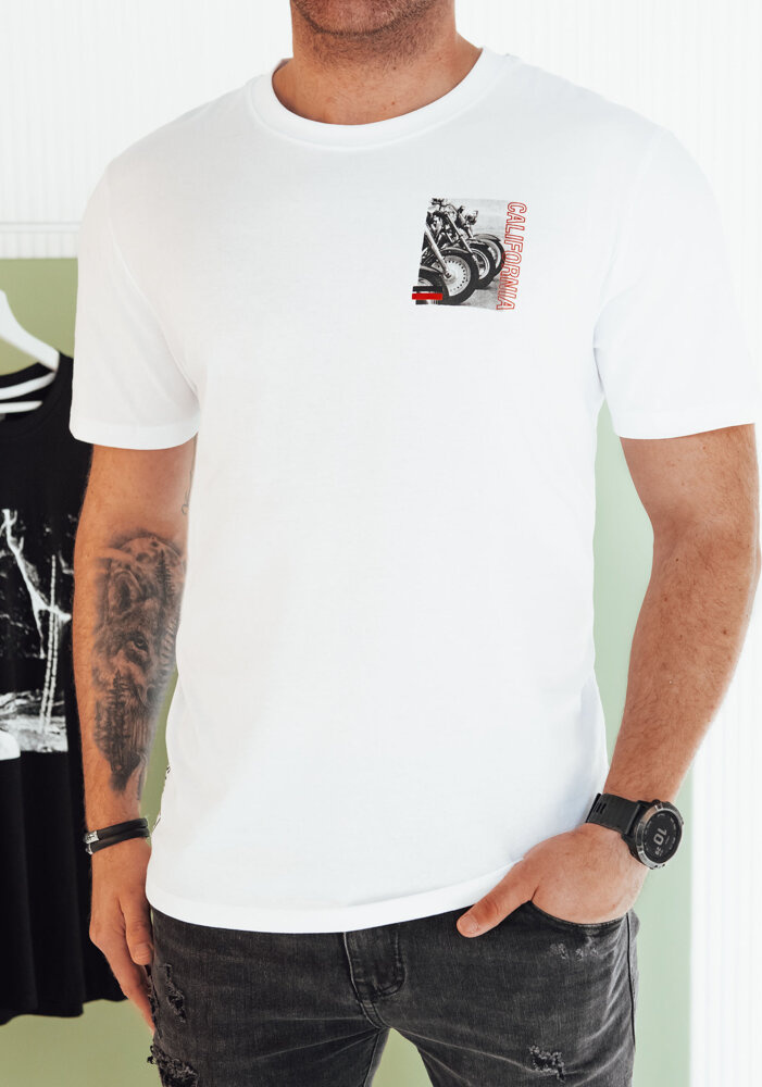 Biele tričko s drobnou potlačou RX5481 Veľkosť: M