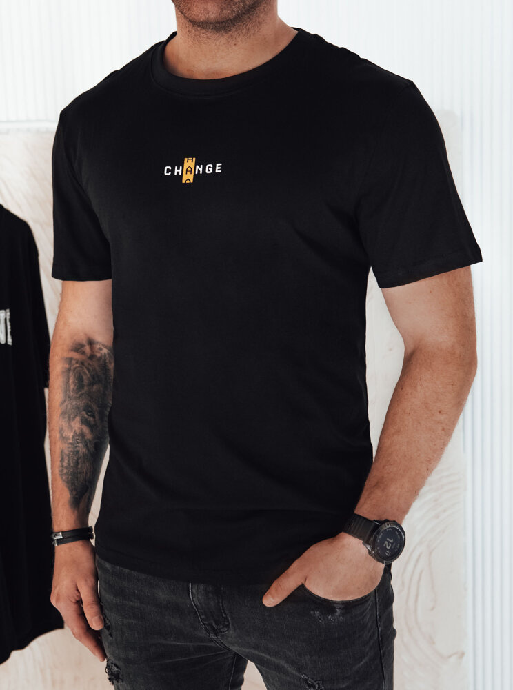 Čierne tričko s drobným nápisom RX5461 Veľkosť: 2XL