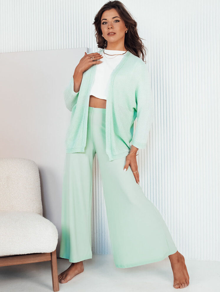 Mintové dámske široké nohavice TERENI UY2004 Veľkosť: ONE SIZE