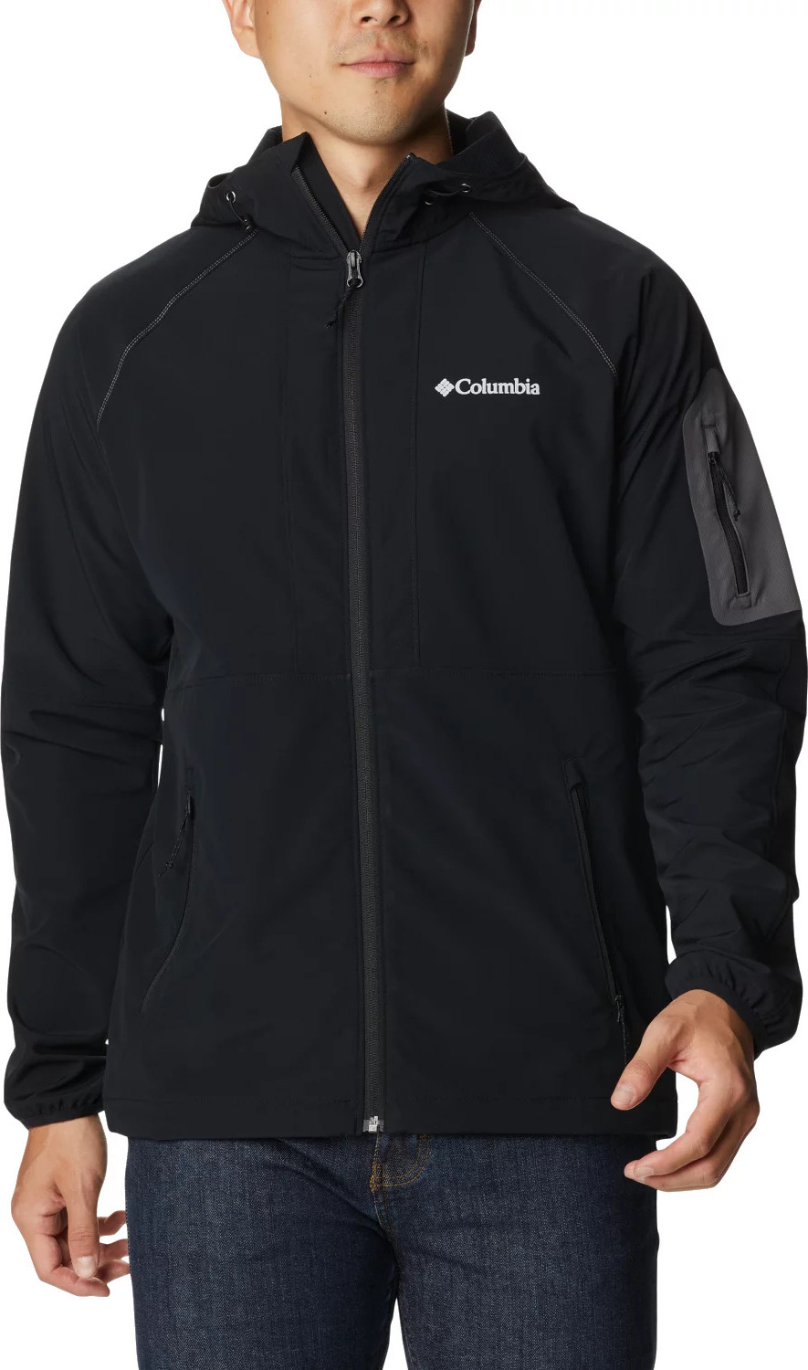 ČIERNA SOFTSHELLOVÁ BUNDA COLUMBIA TALL HEIGHTS HOODED SOFTSHELL JACKET 1975591011 Veľkosť: L