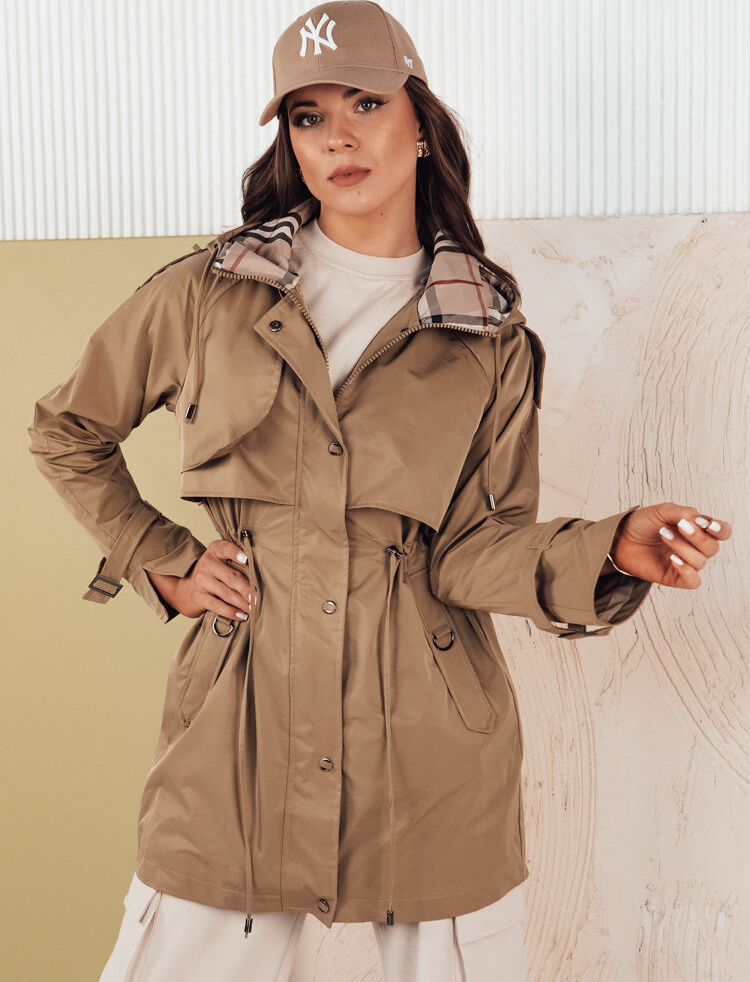 Tmavobéžová prechodná parka MOZA TY4284 Veľkosť: S