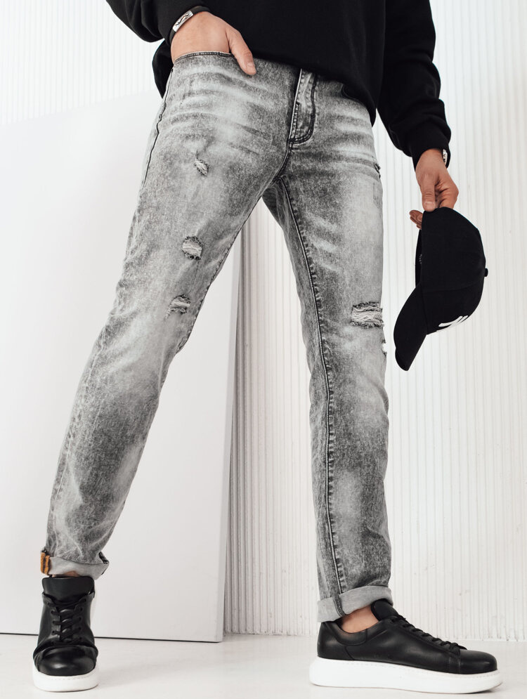 Tmavosivé dierované džínsy UX4133 Veľkosť: 32