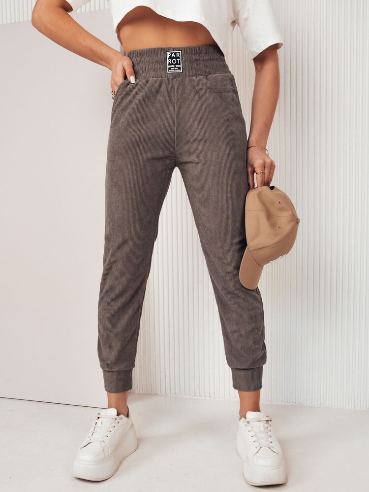 Sivé menčestrové vypasované tepláky LORIST UY2056 Veľkosť: XL/2XL