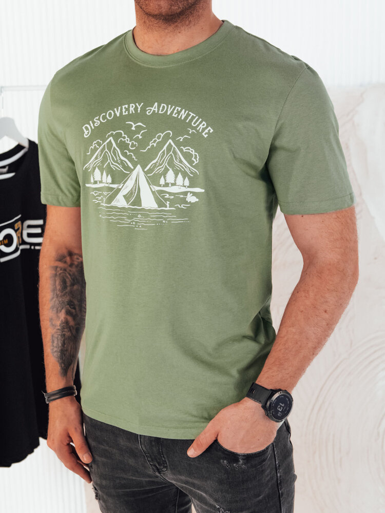 Svetlé khaki tričko s potlačou ADVENTURE RX5414 Veľkosť: 2XL