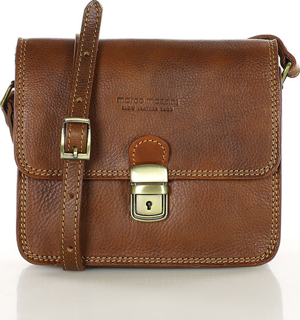 MARCO MAZZINI Hnedá štvorcová crossbody kabelka (L250b) Veľkosť: ONE SIZE