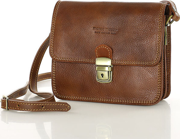 MARCO MAZZINI Hnedá štvorcová crossbody kabelka (L250b) Veľkosť: ONE SIZE
