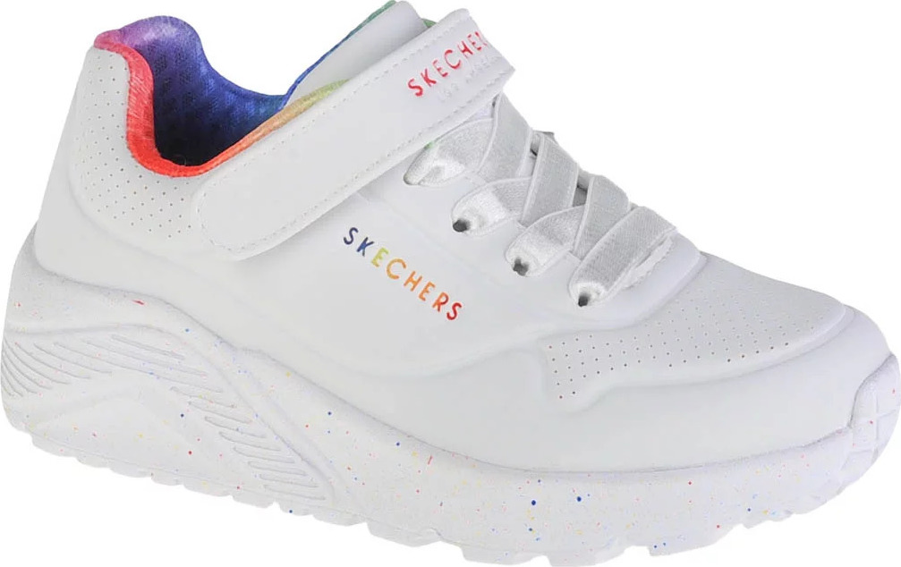 BIELE DIEVČENSKÉ TENISKY SKECHERS UNO LITE RAINBOW SPECKS 310457L-WMLT Veľkosť: 32