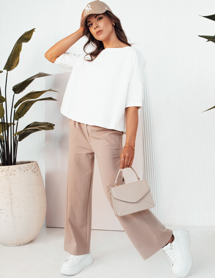 Tmavobéžové široké elegantné nohavice RITES UY2007 Veľkosť: ONE SIZE