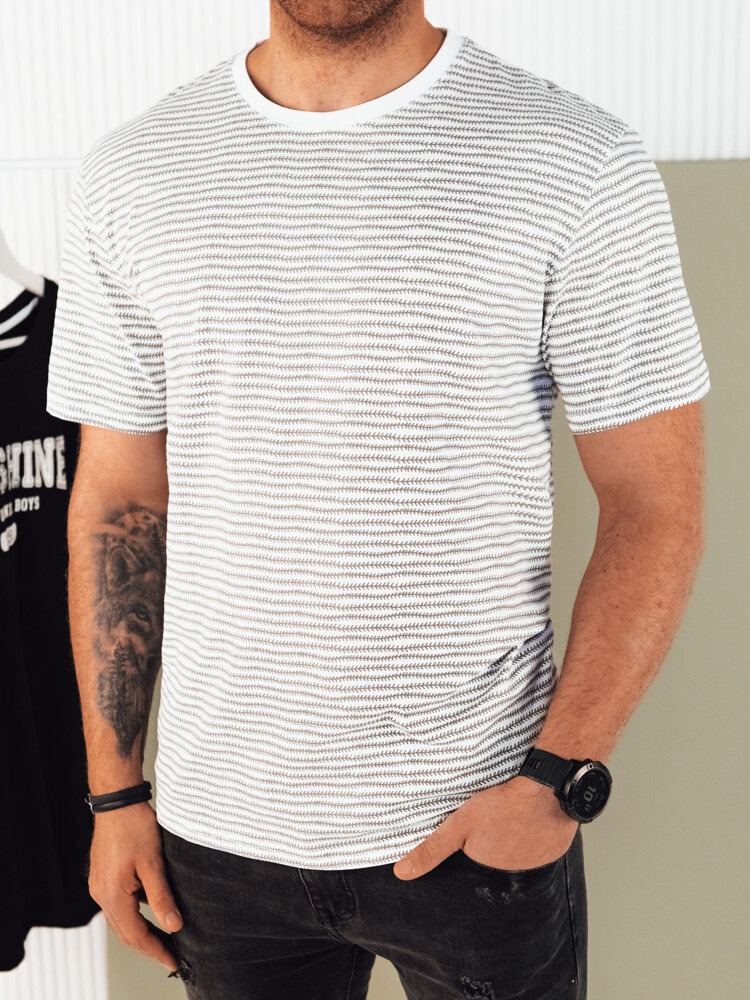 Biele vzorované pánske tričko RX5399 Veľkosť: 2XL