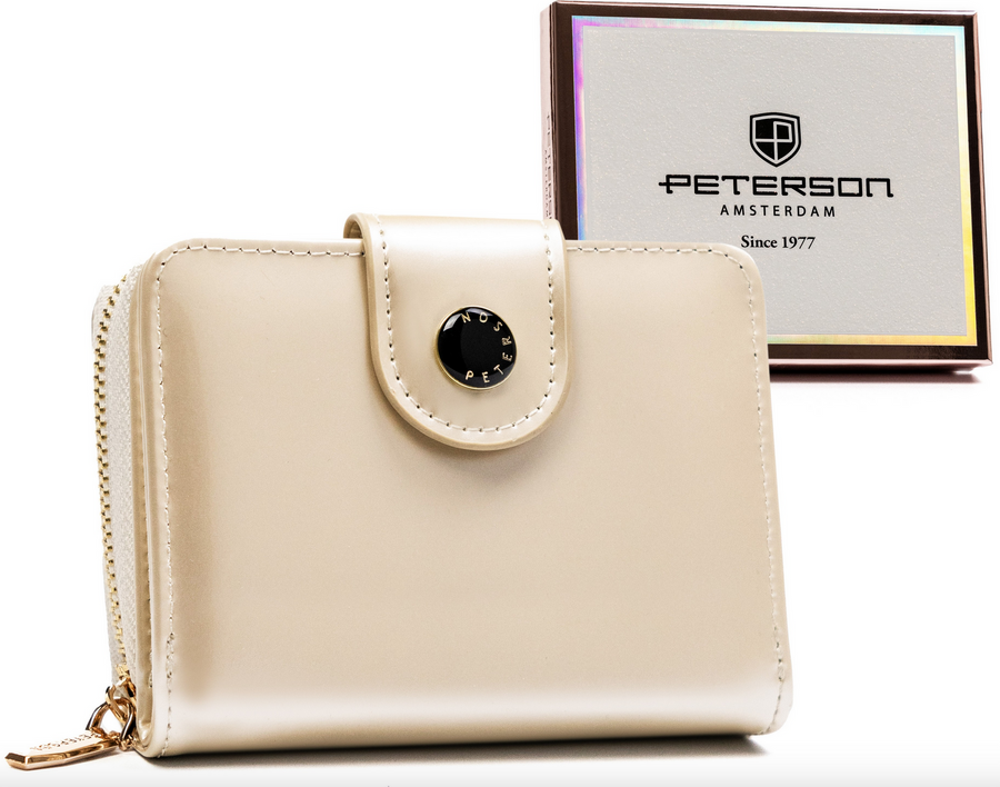 Peterson smotanová hladká malá peňaženka Y663 PTN 014-LAK Veľkosť: ONE SIZE