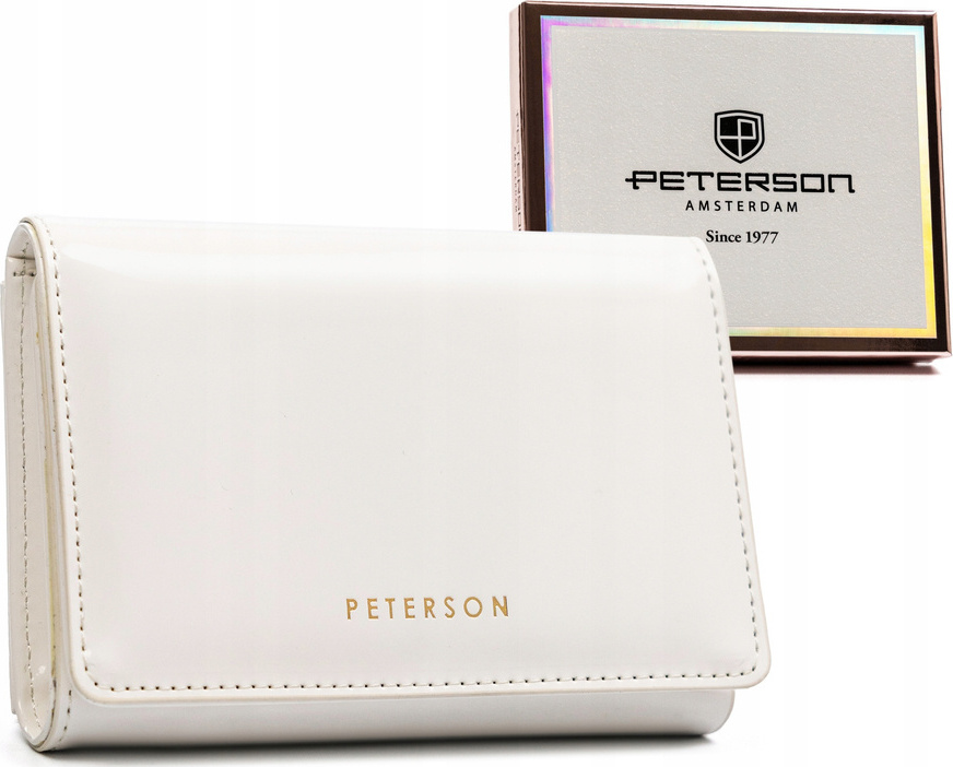 Peterson biela stredná peňaženka s chlopňou Y652 PTN 013-LAK Veľkosť: ONE SIZE