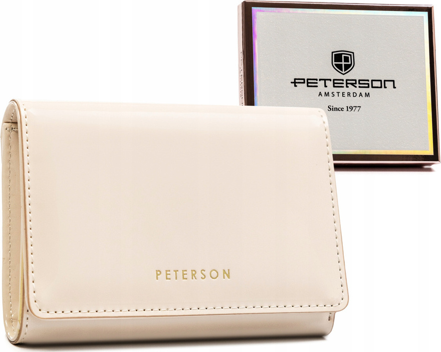 Peterson béžová stredná peňaženka s chlopňou Y651 PTN 013-LAK Veľkosť: ONE SIZE