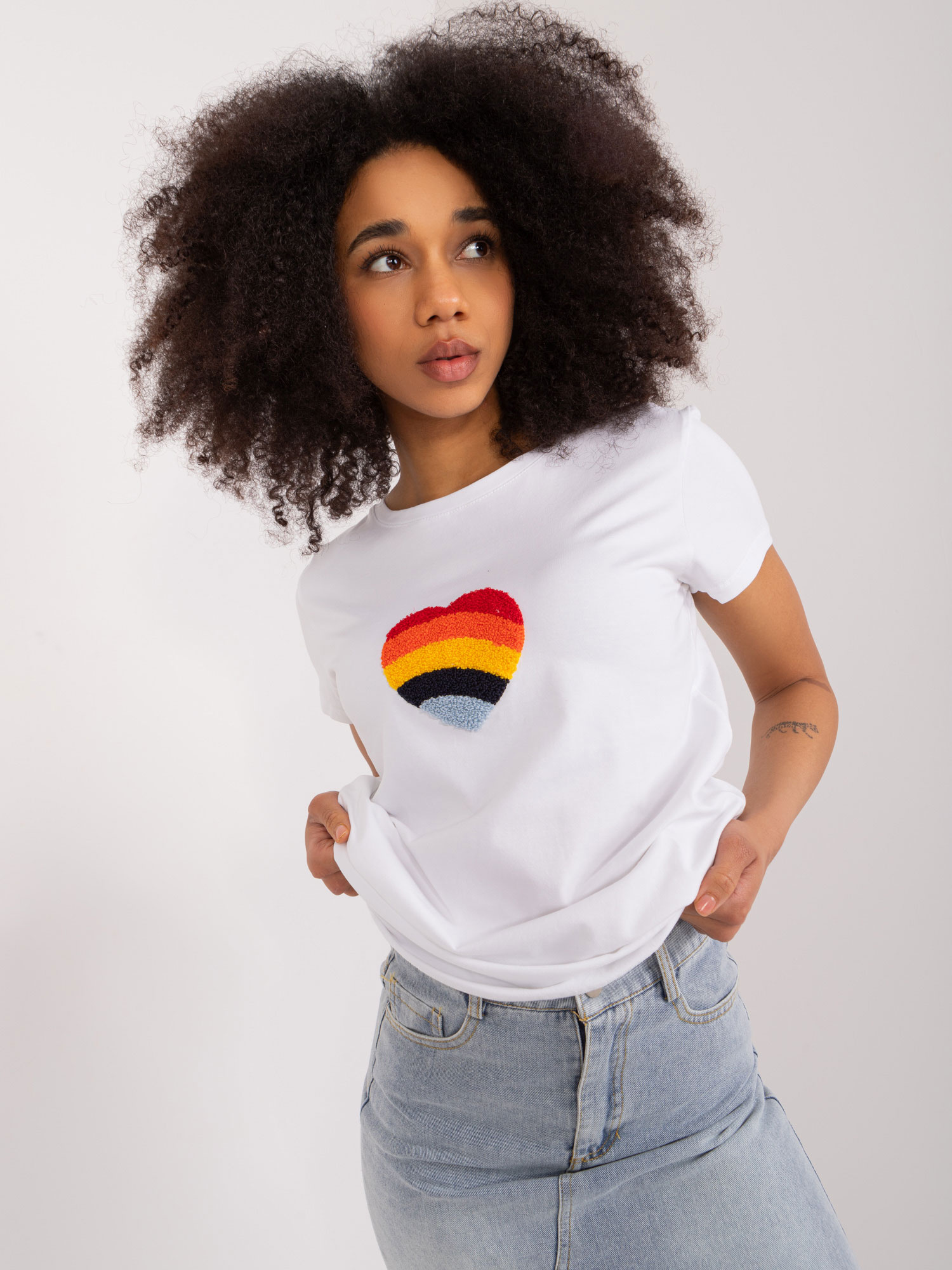 Biele tričko s potlačou RV-BZ-9633.05X-white Veľkosť: S/M