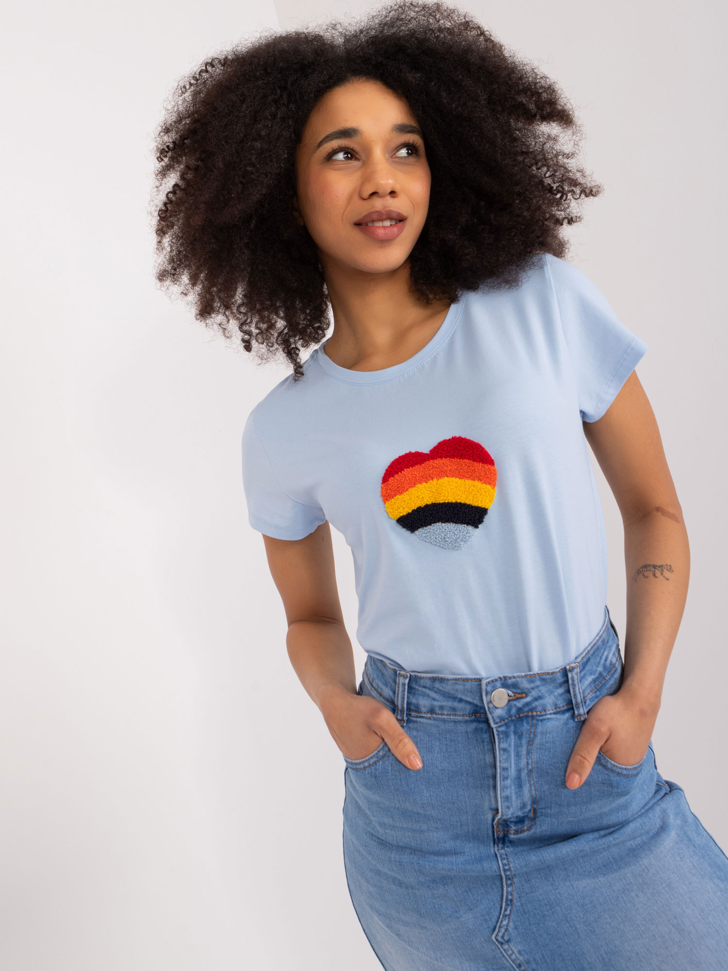 Svetlomodré tričko s potlačou RV-BZ-9633.05X-light blue Veľkosť: L/XL