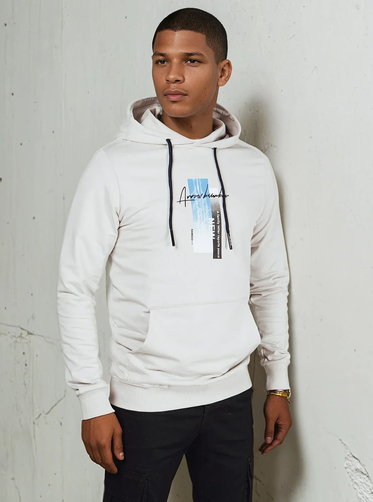 Svetlosivá pánska mikina s potlačou BX5726 Veľkosť: S