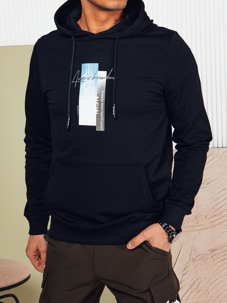 Tmavomodrá pánska mikina s potlačou BX5727 Veľkosť: 2XL