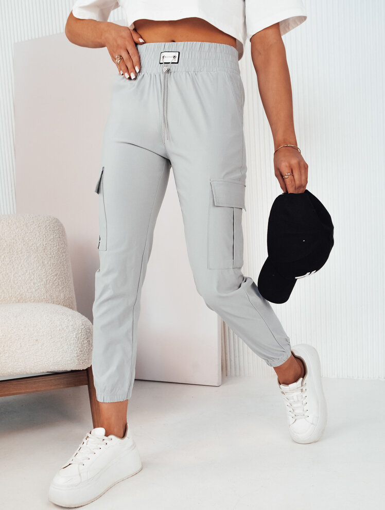 Sivé tepláky s cargo vreckami MAREN UY2068 Veľkosť: XL/2XL